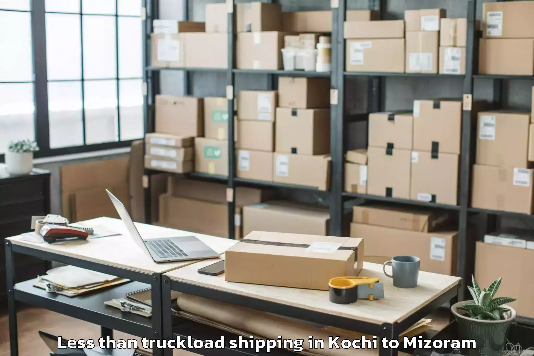 Book Kochi to Thenzawl Less Than Truckload Shipping Online